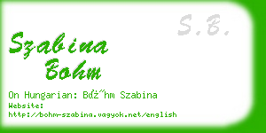 szabina bohm business card